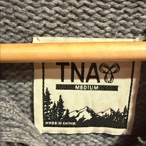 TNA Gray and Cream Zip-Front Sweater - Picture 2 of 7